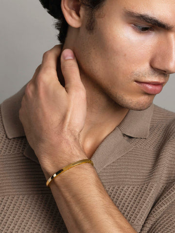 Nialaya Men's Bangle Men's Gold Simplicity Bangle